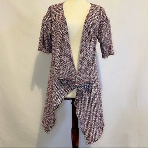 LuLaRoe Red White Heathered Cardigan